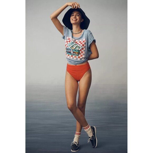 NWT Size XSP - Anthropologie Linen Blend Sardine Embroidered Tee (NWT US$ 98) - Picture 7 of 15